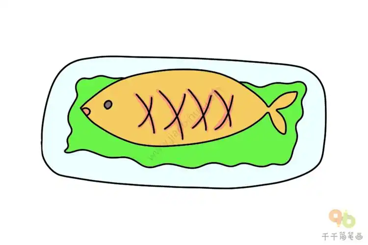 教你画烤鱼简笔画