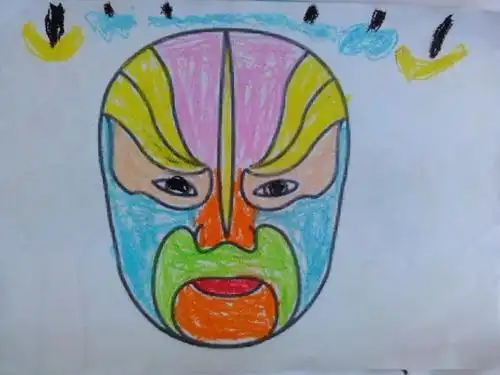 脸谱简笔画有颜色儿童画