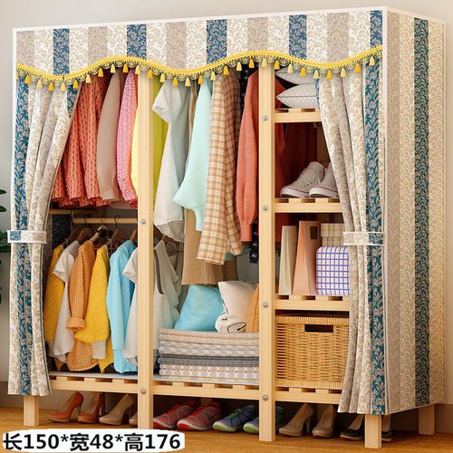 布衣柜简易组装挂衣柜加粗折叠宿舍出租房用衣橱衣柜简易布衣柜简约