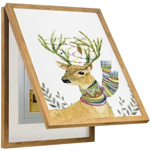 电表箱遮挡箱装饰画客厅竖款电盒子遮挡小清新配电箱装饰遮挡壁画