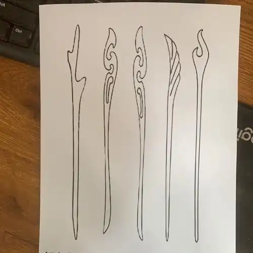 抖音同款桃木发簪diy手工桃木簪自制材料包含图纸全套制作工具发簪520