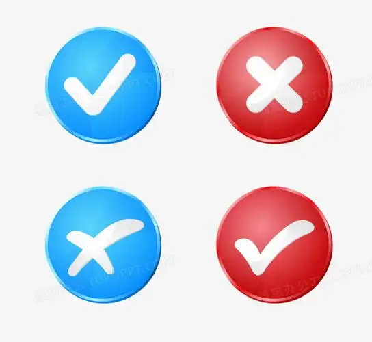 了四个矢量对错符号图标,卡通效果的展现形式更好的突出图标的特点