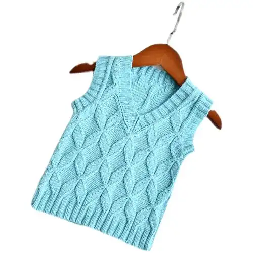 四叶草儿童鸡心心领背心手工棒针编织毛线材料diy编织材料包