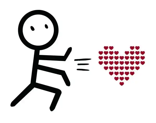 小人发射爱心符号图片素材