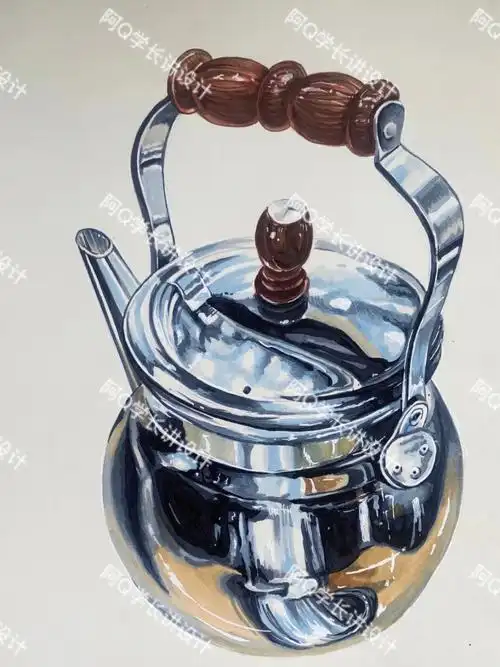 水性材质马克笔,由浅入深,逐步深入刻画,完成80%.