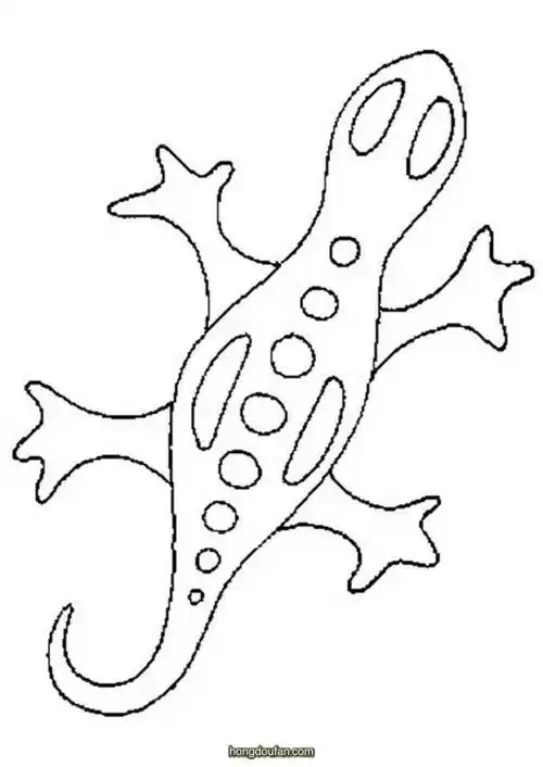 壁虎简笔画大全-红豆饭小学生简笔画大全