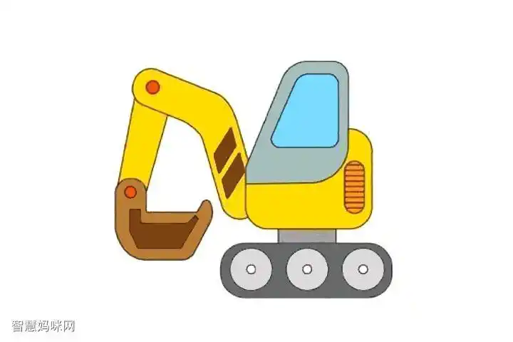 挖掘机幼儿园简笔画