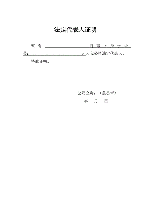 法人证明书2020法人证明书doc1页