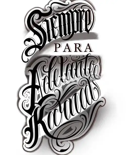 78奇卡诺花体字纹身手稿