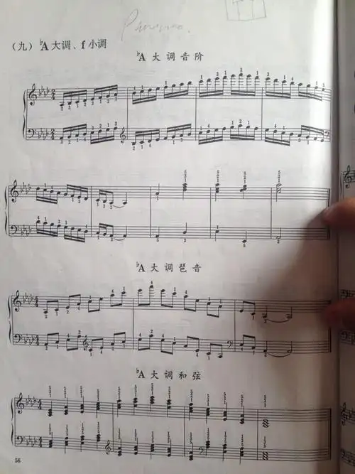 降a大调及关系小调的音阶是什么?