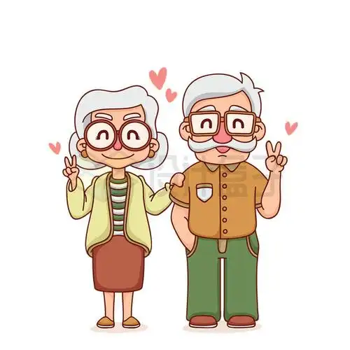 可爱的卡通爷爷奶奶外公外婆插画2183776矢量图片免抠素材