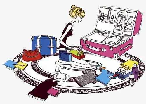 收拾行李的女孩简笔画