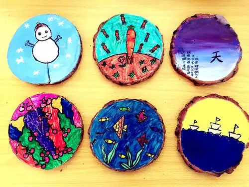 淹底学校第六周美术兴趣小组树的年轮绘画手工制作活动纪实