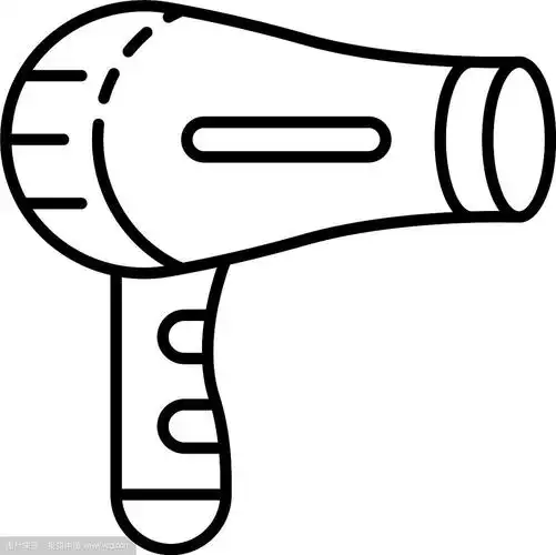 塑料吹风机图标轮廓风格