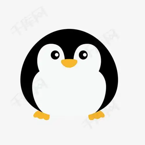 圆形企鹅卡通手绘