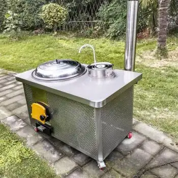 铭汇通不锈钢灶台可以柴火灶农村家用炉户外烧木柴新式节能无烟沸鼎60