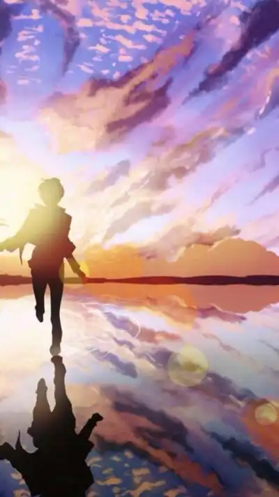 [1]男头,动漫,背影,夕阳,奔跑