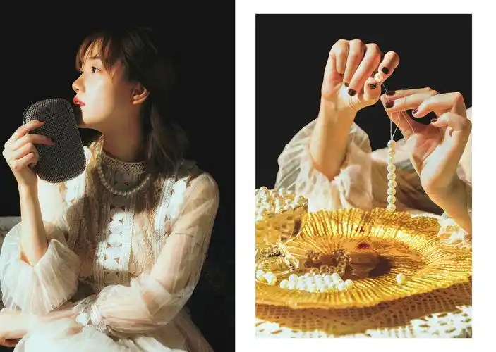 珍珠少女一组油画作品