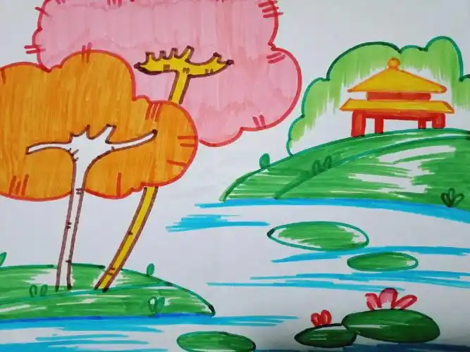 幼儿彩色风景简笔画