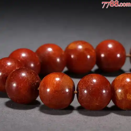 旧藏老蜜蜡十八子手持