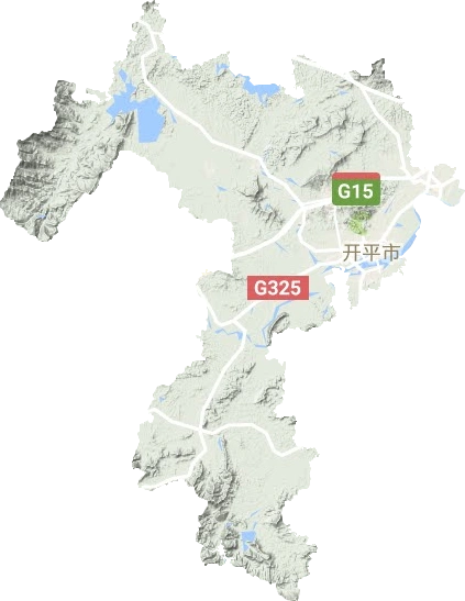 开平市高清地形地图