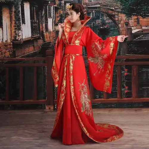 新娘礼服唐装汉服中式结婚嫁衣婚服古装女服装古代红色皇后武则天