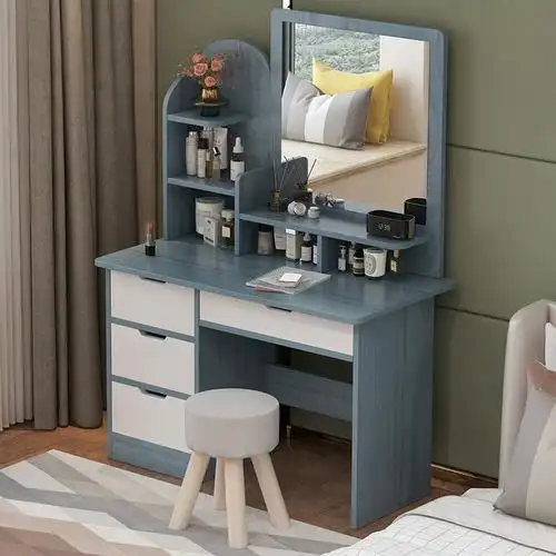 板式梳妆台小型收纳柜一体卧室现代简约化妆台网红少女ins化妆桌