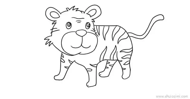 老虎儿童画怎么画 老虎简笔画简单