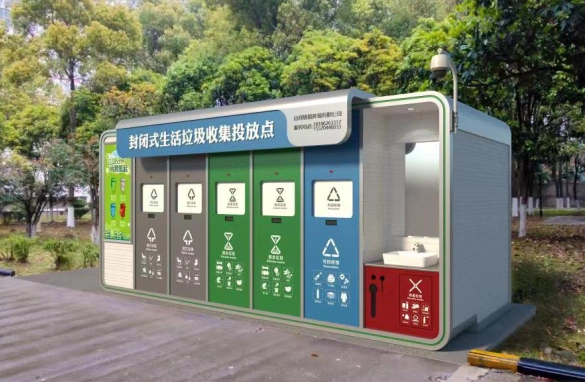 襄城垃圾分类亭旧貌换新颜今年将建成40个垃圾分类示范收集点