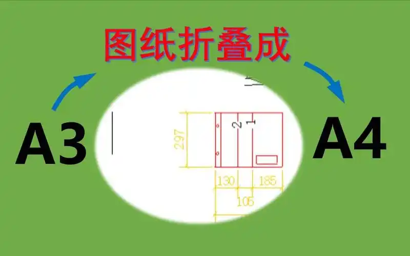 [机械制图] 如何将a3图纸折叠成a4大小