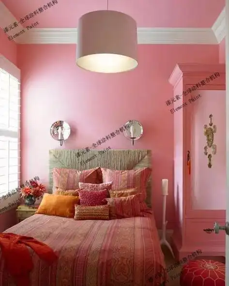 粉红色卧室墙面设计