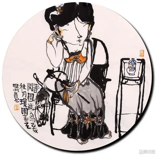 圆型国画小品欣赏