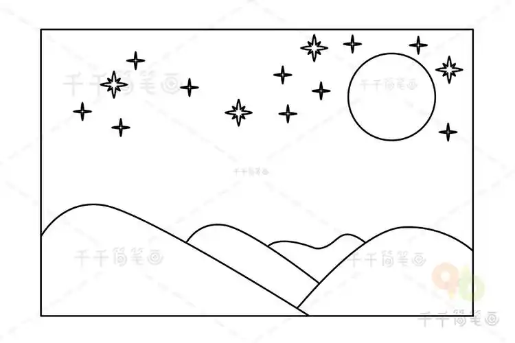 星空简笔画仰望星空发现不一样的美