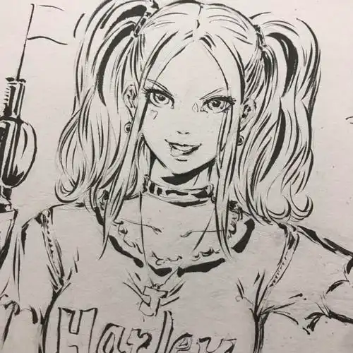 更新毛笔手绘哈莉奎恩小丑女