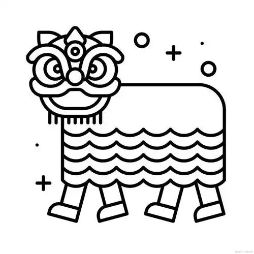 舞狮简笔画怎么画