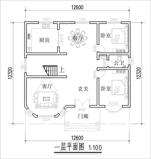 欧式二层小别墅平面图