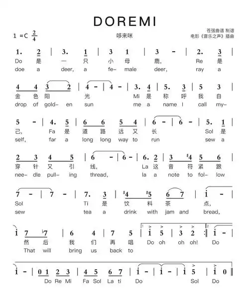doremi简谱-苍强曲谱