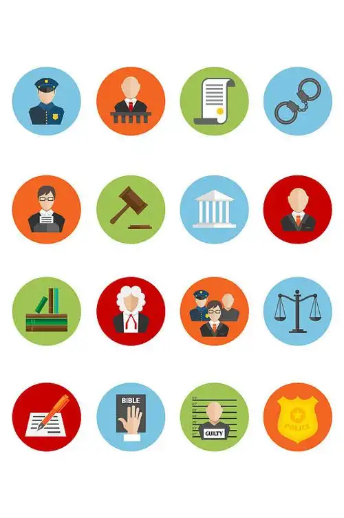 圆形法律元素矢量素材