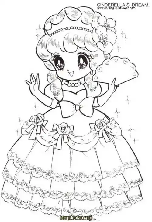 标签a4,a4可打印,a4打印,假期,假期生活,公主,公主涂色,公主简笔画,图