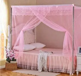 2床单开门不绣钢支架蚊帐落地加密加高特价