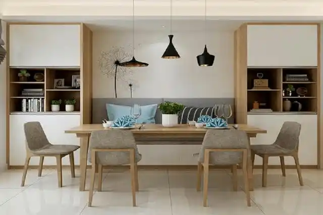 卡座设计有哪些分类?单面卡座靠一边墙,节省空间,适合多数家庭.