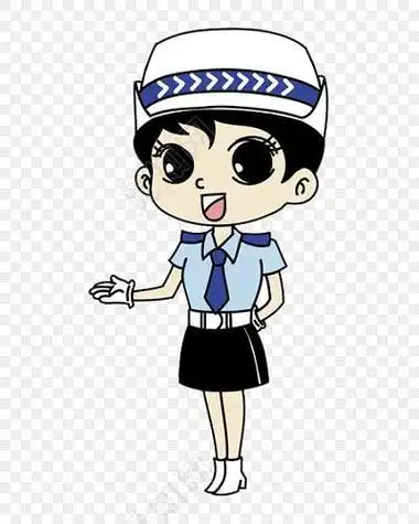 卡通人物简笔画女警察步骤