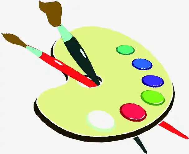 开学季手绘涂鸦调色盘