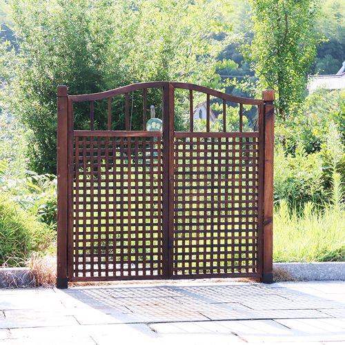 碳化复古防腐木门木栅栏门园艺栅栏门篱笆门花园院子门木门