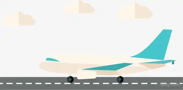飞机跑道png素材透明免抠图片-卡通手绘