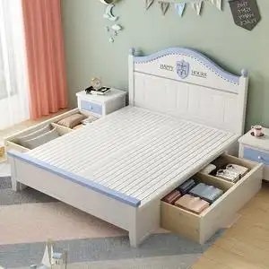 儿童床男孩单人床1.5米青少年1.35m现代简约实木女孩公主1.2m大童