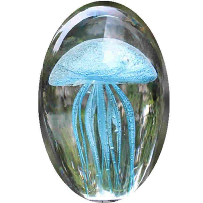 玻璃发光水母水晶摆件手工家居饰品生日礼物送闺蜜男女友音乐盒