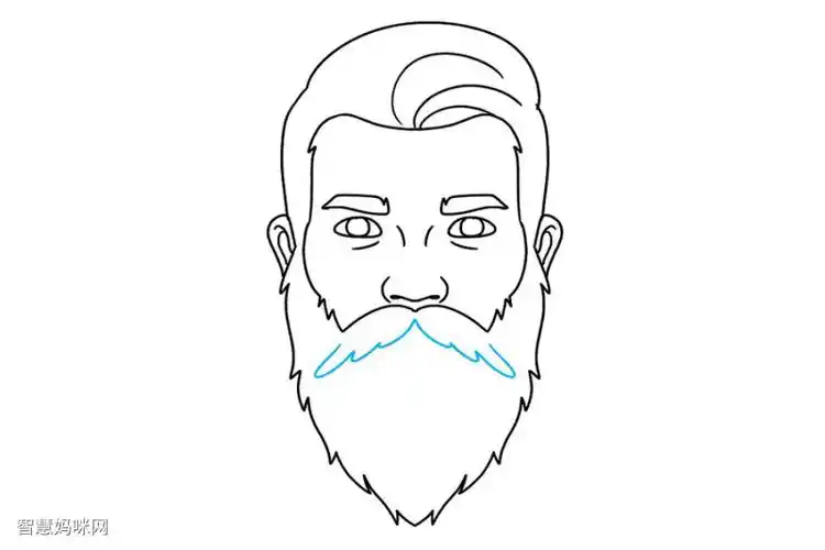 如何画大胡子男人