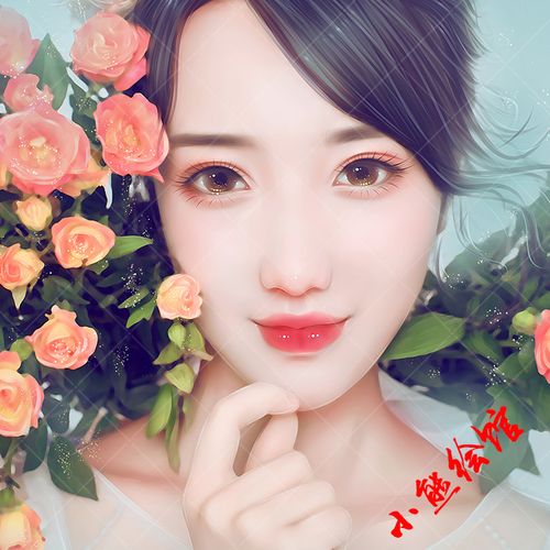 美女女生插画卡通漫画肖像写真ps照片转手绘微信qq人物头像设计