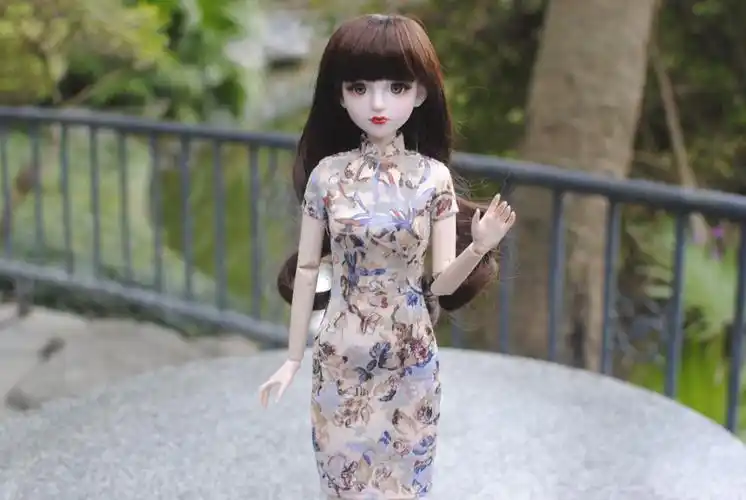 4分bjd娃衣 心怡娃娃旗袍机械关节人偶服饰中国风女孩换装diy玩具